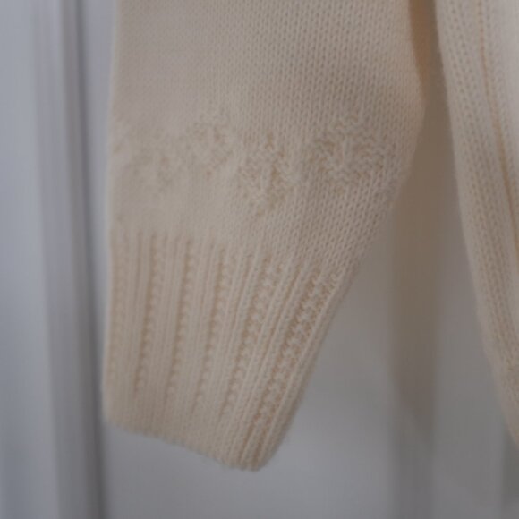 Laura Gribby cream knit sweater Forrest pattern wool blend size M - Picture 6 of 9